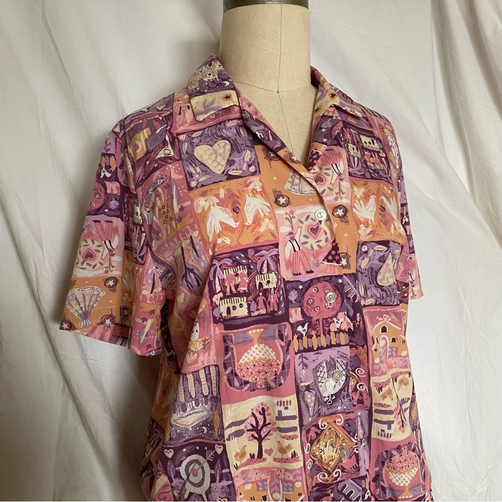 Vintage Pink Lovely Short Sleeve Blouse